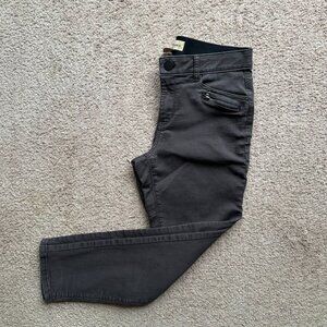 Democracy Jeans Womens 10 (32x27) Mid Rise Tapered Leg Dark Brown Denim